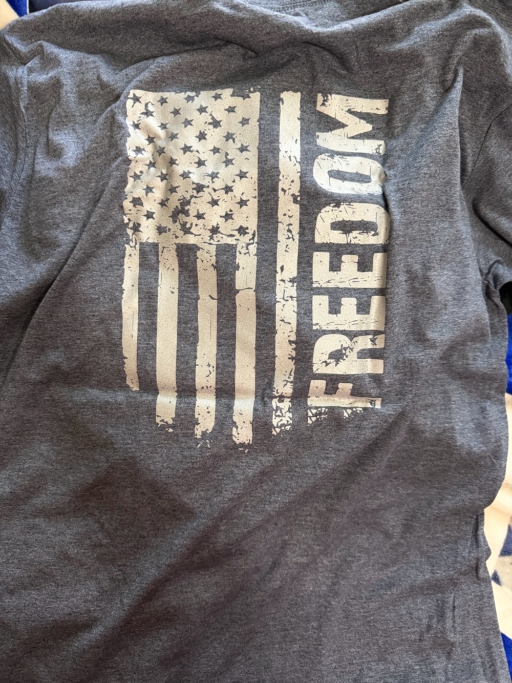 Men's Gray 'Freedom' Graphic Short Sleeve Tee